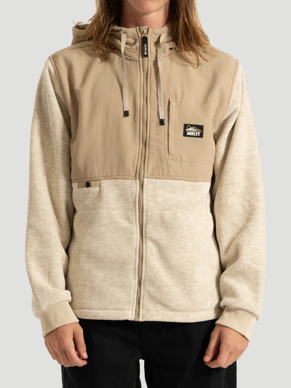 Jaqueta Especial Hurley Huron Burrito Full Zip Areia G / Bege