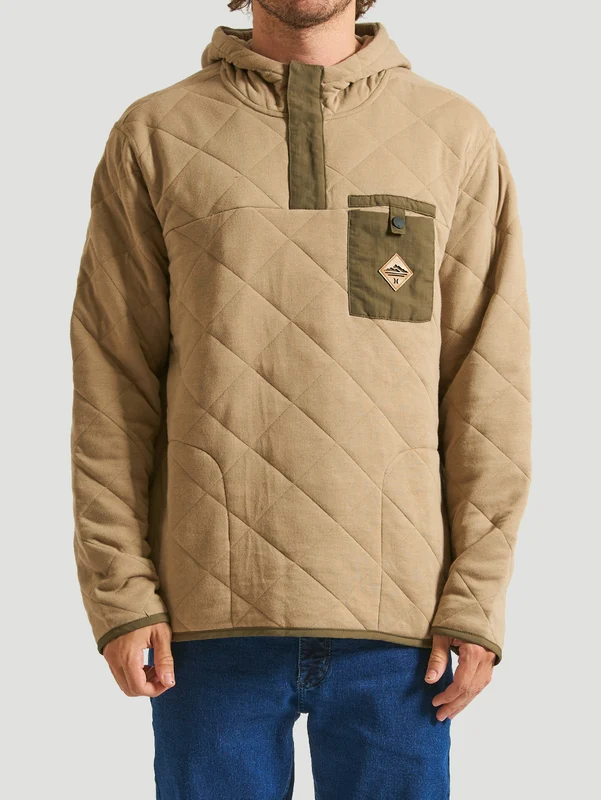 Jaqueta Especial Hurley Russel Quilted Fleece Caqui P / CAQUI