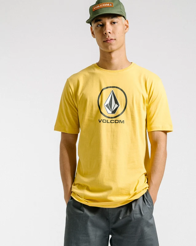 Camiseta Volcom Regular Crisp Stone Amarela P / AMARELO