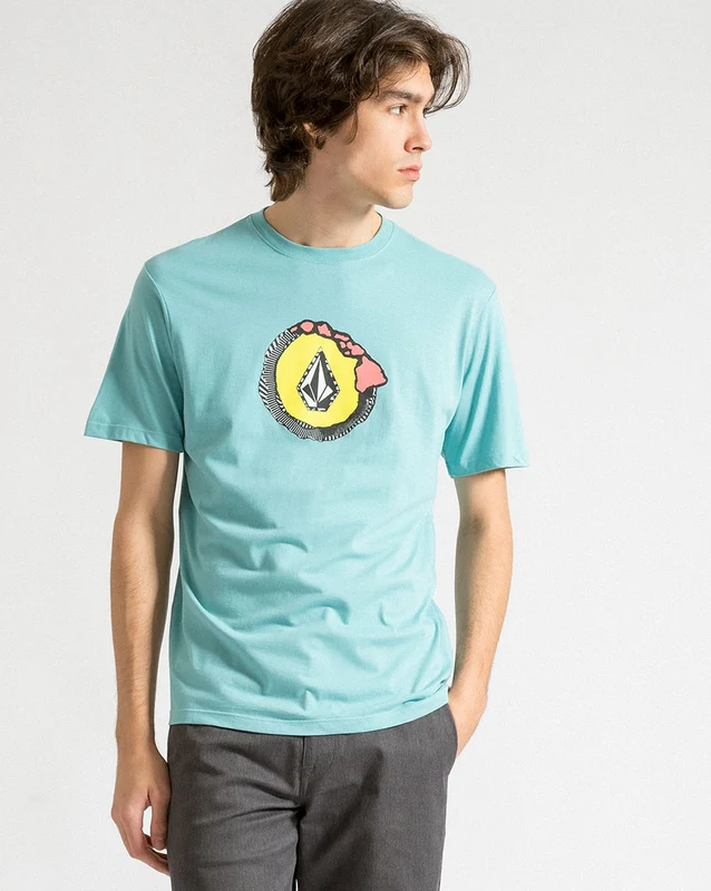 Camiseta Volcom Regular Looper Azul P / AZUL CLARO