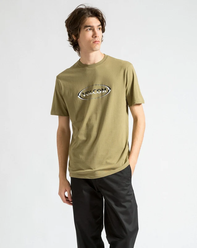 Camiseta Volcom Regular Cleen Militar G / VERDE MILITAR