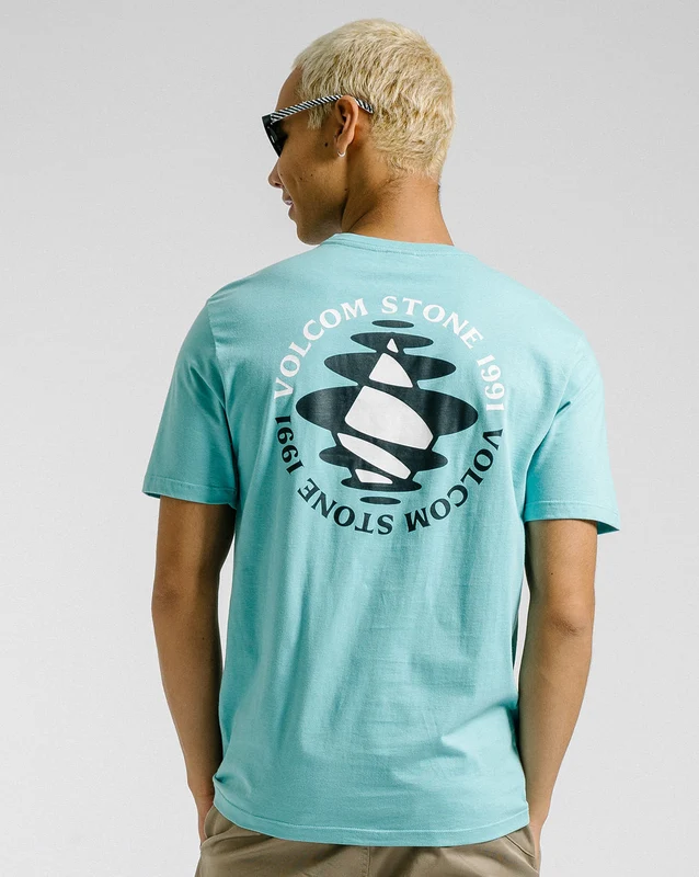 Camiseta Volcom Regular Osmosis Azul M / AZUL CLARO