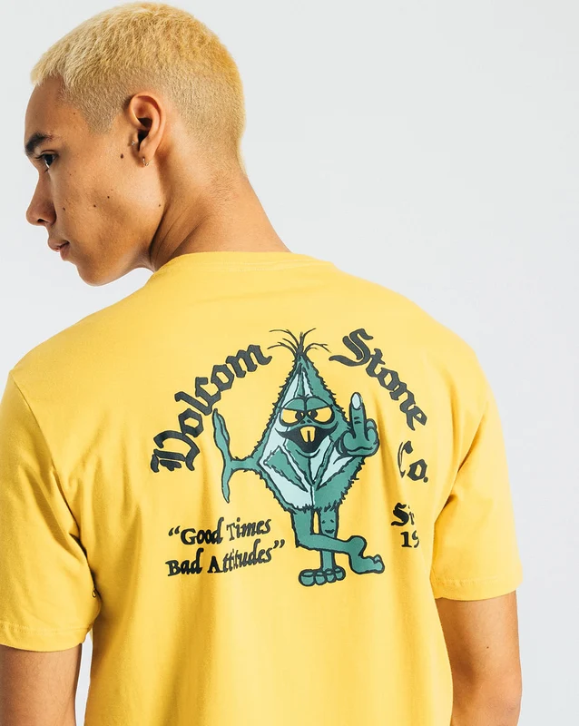 Camiseta Volcom Regular Party Amarela GG / AMARELO
