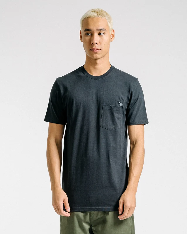 Camiseta Volcom Long Fit Solid Pocket Preta P / PRETO