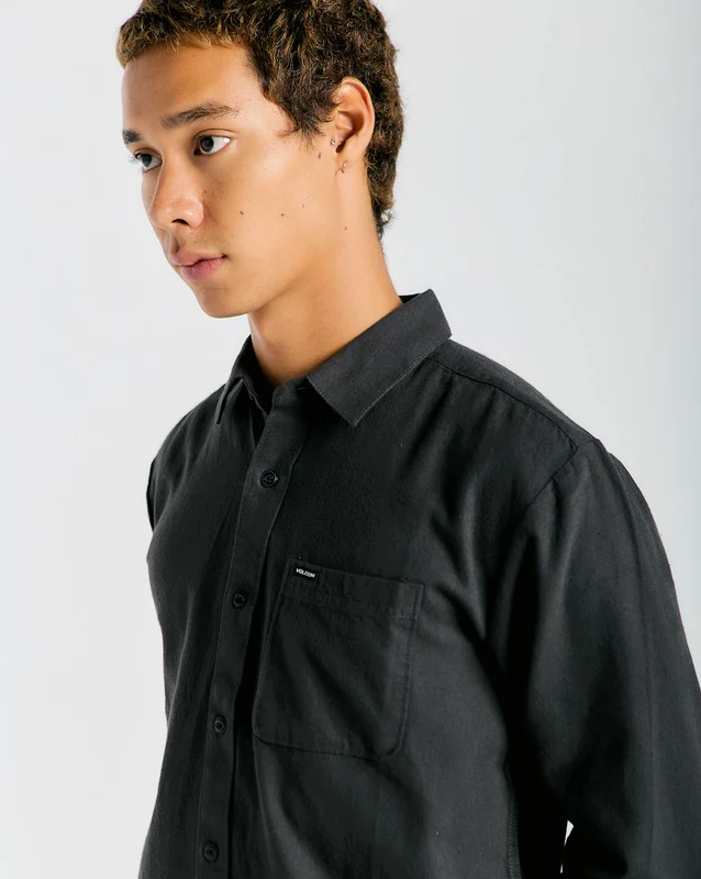 Camisa Flanela Volcom Caden Solid Stealth P / STEALTH