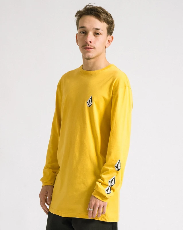 CAMISETA VOLCOM MANGA LONGA ICONIC AMARELA M / AMARELO