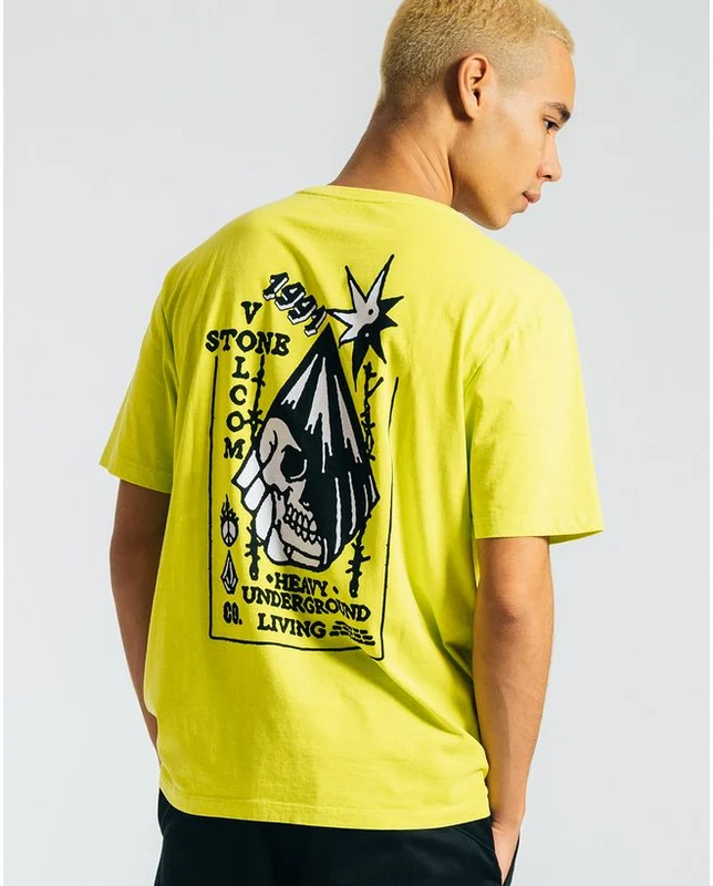 Camiseta Volcom Regular Heavy Living Amarela P / Amarelo