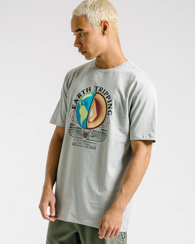 Camiseta Volcom Regular Section Cinza P / Cinza