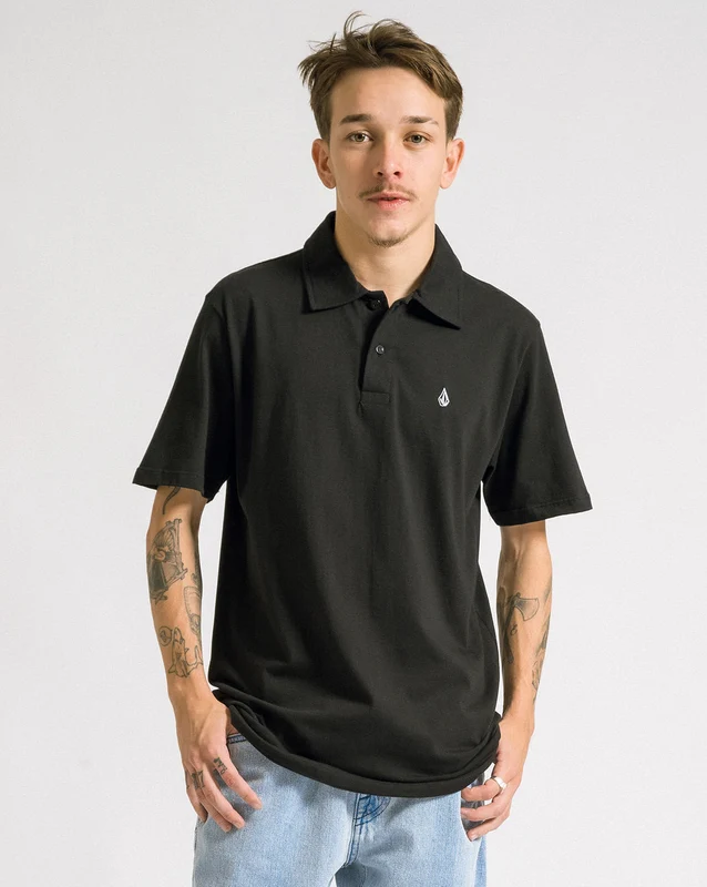 Polo Volcom Solid Stone Preta P / Preto