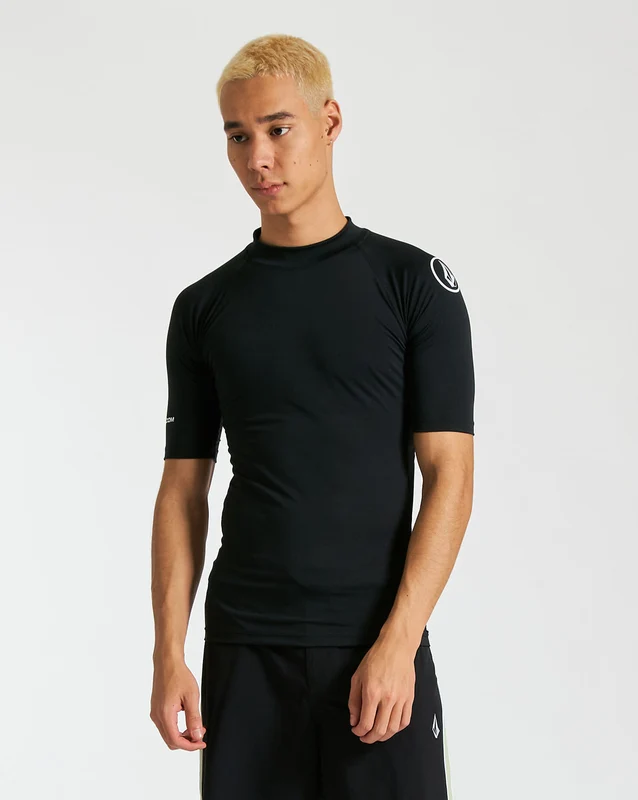 Lycra Volcom Manga Curta Lido Stone Preta P / Preto