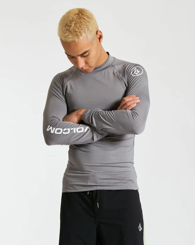 Lycra Volcom Manga Longa Lido Stone Chumbo GG / Cinza