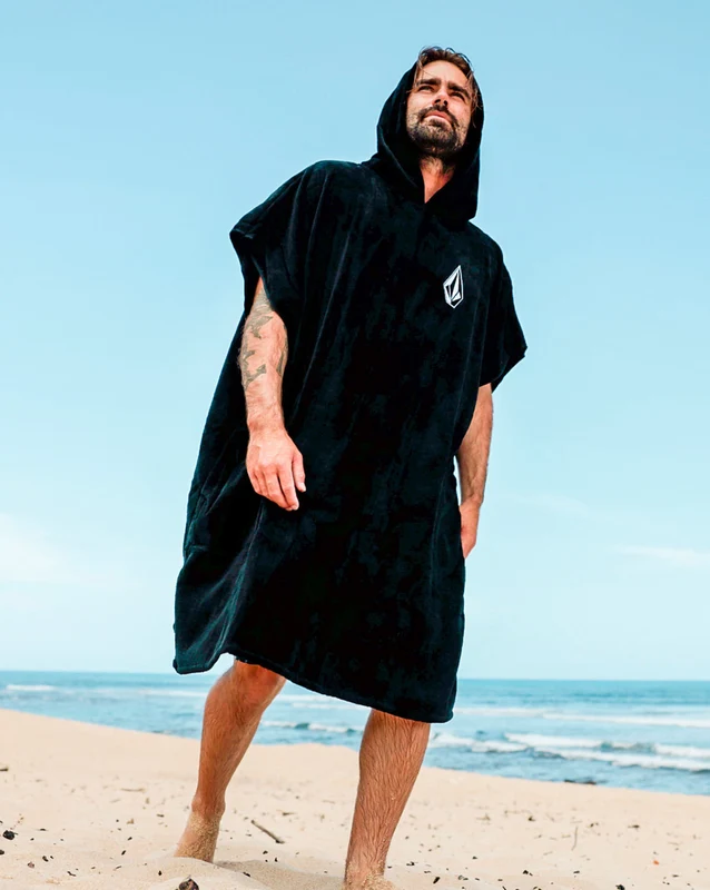 Poncho Volcom Iconic Stone Towel Preto UN / Preto