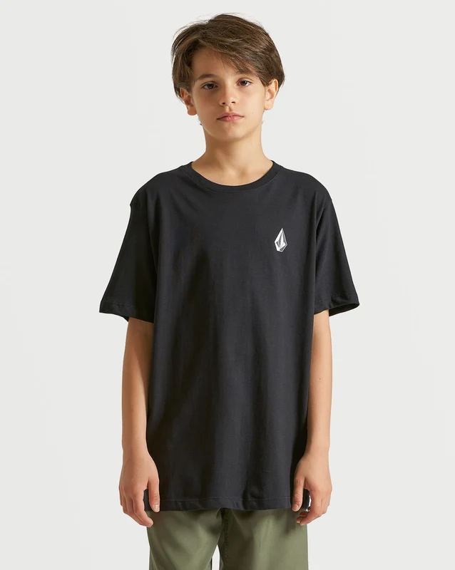 Camiseta Volcom Regular Iconic Stone Juvenil Preta 12 / PRETO