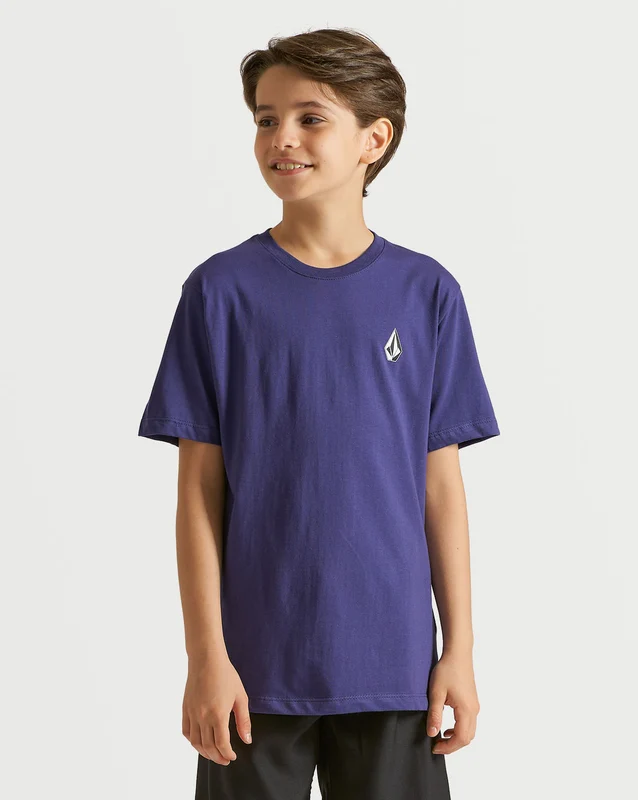 Camiseta Volcom Regular Iconic Stone Juvenil Azul 8 / AZUL ESCURO