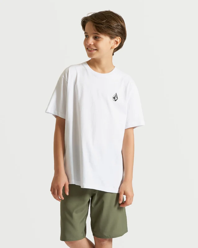 Camiseta Volcom Regular Iconic Stone Juvenil Branca 10 / BRANCO