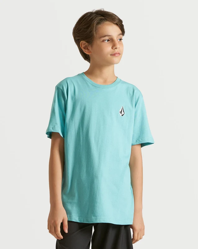 Camiseta Volcom Regular Iconic Stone Juvenil Azul 10 / AZUL CLARO