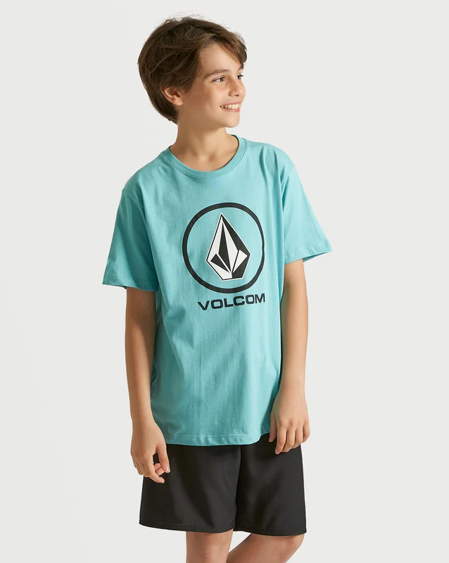 Camiseta Volcom Regular Crisp Stone Juvenil Azul 12 / AZUL CLARO
