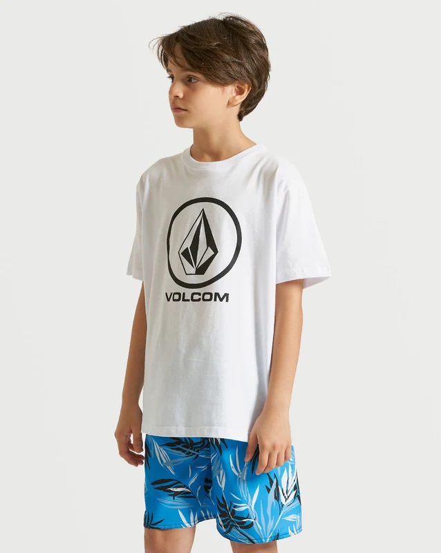 Camiseta Volcom Regular Crisp Stone Juvenil Branca 14 / BRANCO