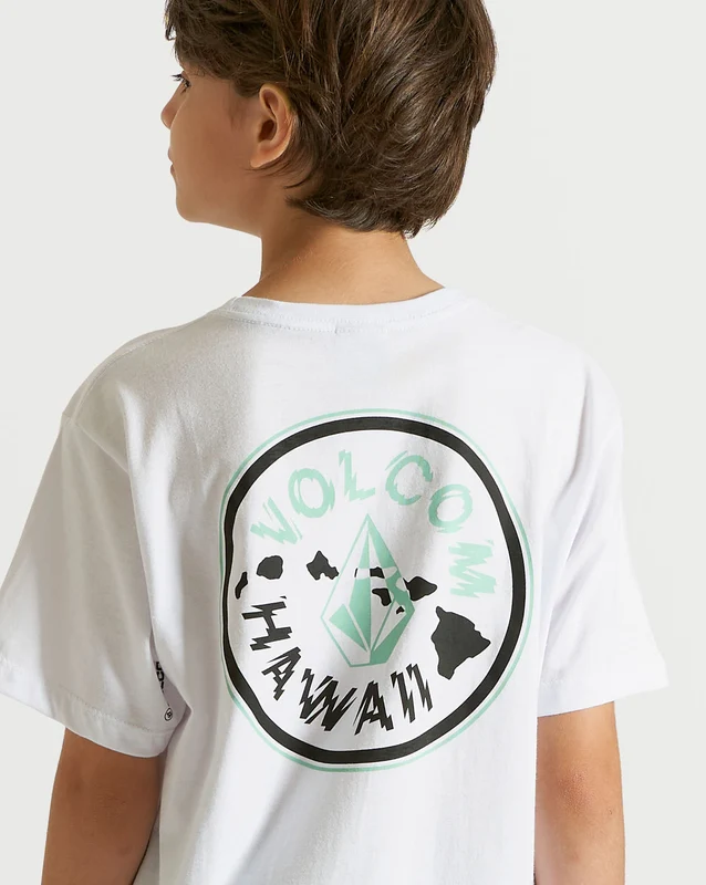 Camiseta Volcom Regular Vibrationz Juvenil Branca 8 / BRANCO