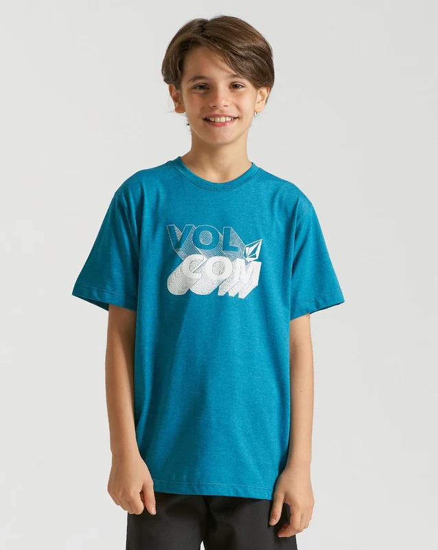 Camiseta Volcom Regular Shifty Juvenil Azul 8 / MESCLA AZUL