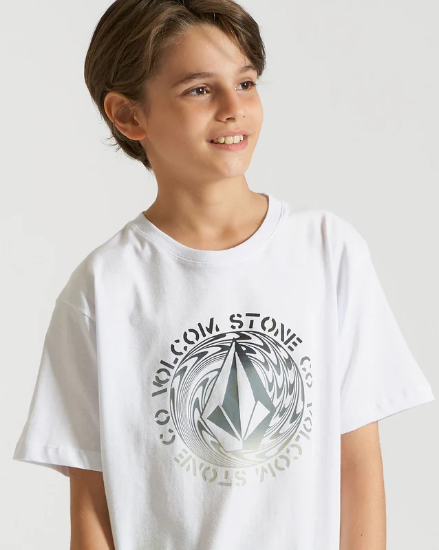 Camiseta Volcom Regular Rotato Juvenil Branca 12 / BRANCO