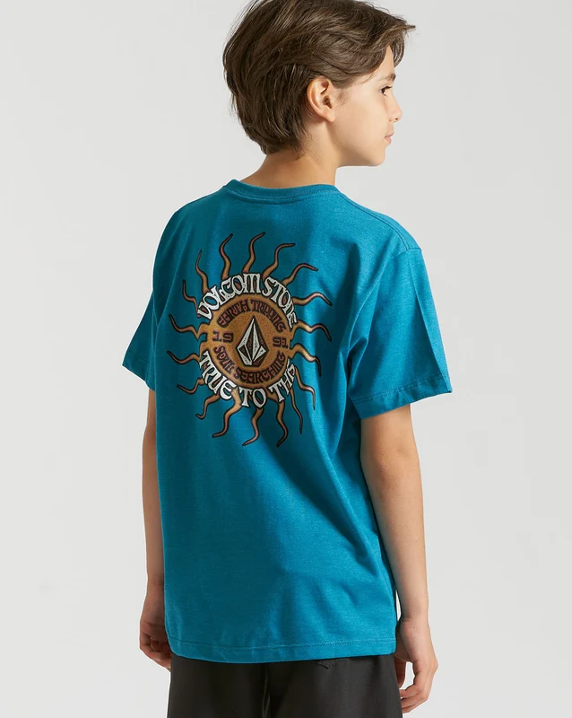 Camiseta Volcom Regular Fried Juvenil Mescla Azul 12 / MESCLA AZUL