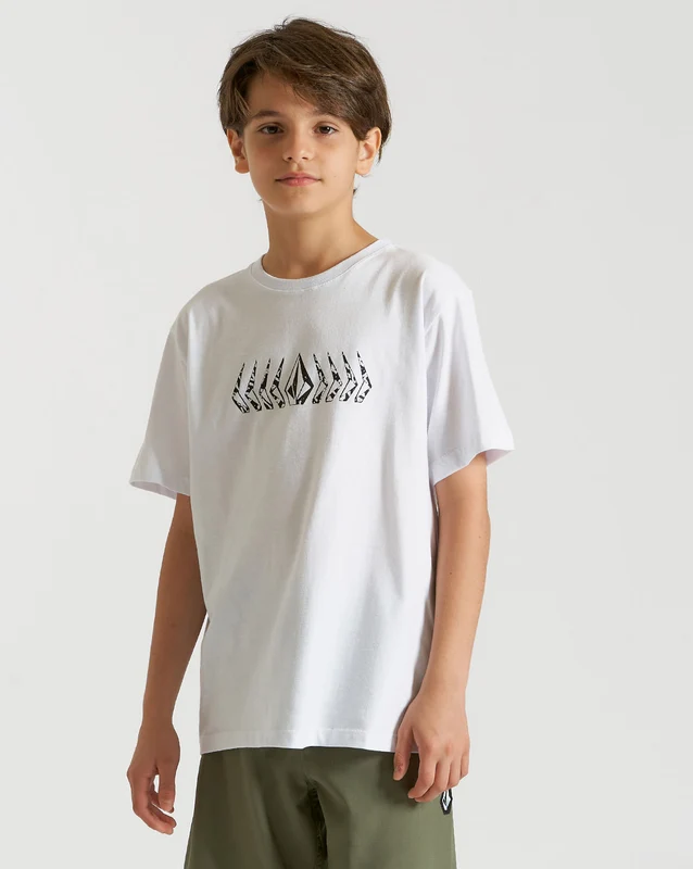 Camiseta Volcom Regular Phaset Juvenil Branca 10 / BRANCO
