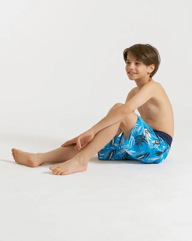Boardshort Volcom Bleeding Leaf Juvenil Azul 12 / AZUL