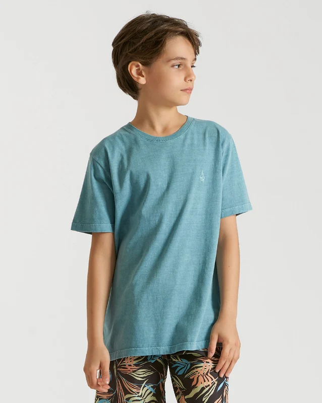 Camiseta Volcom Regular Solid Stone Juvenil Azul 12 / Azul