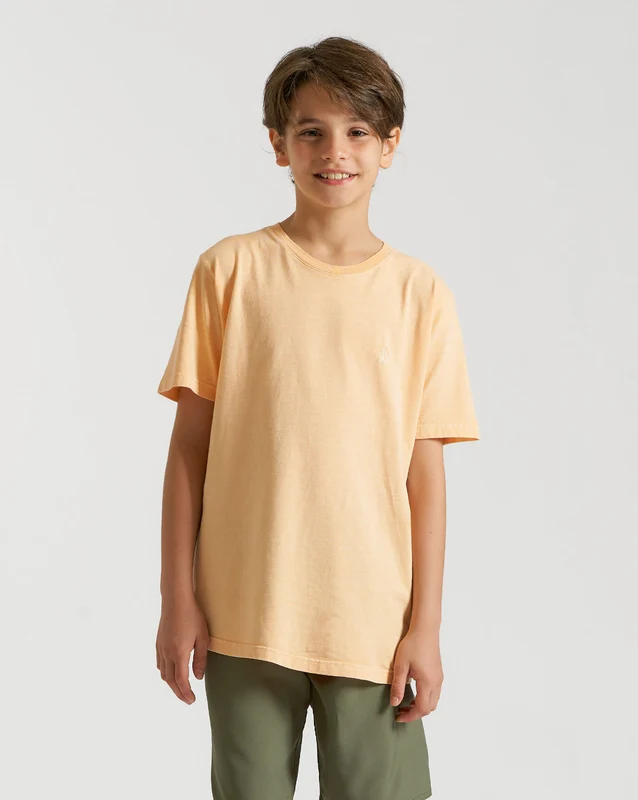 Camiseta Volcom Regular Solid Stone Juvenil Laranja 12 / Laranja