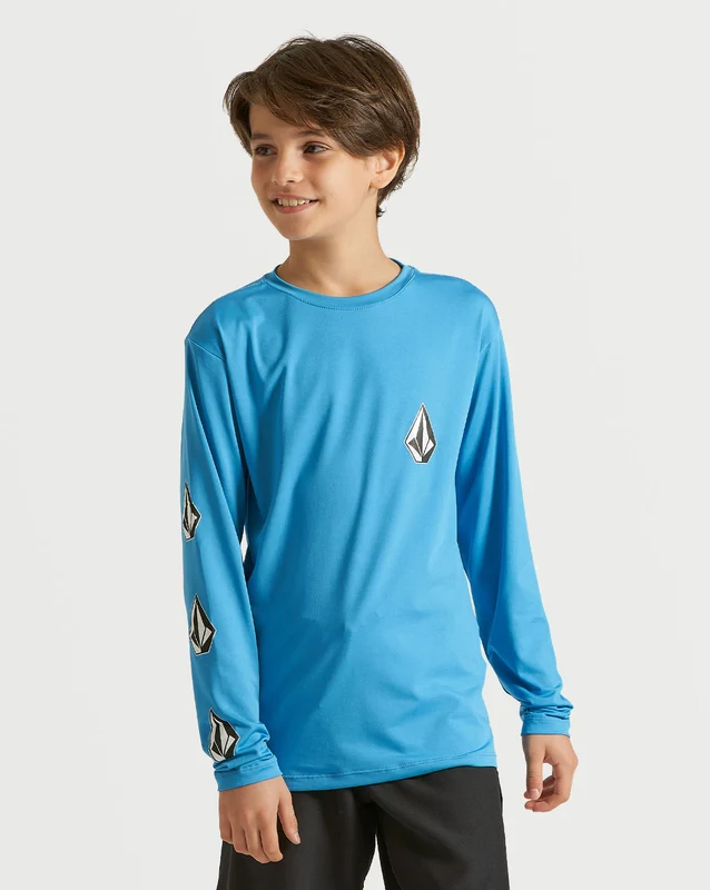 Lycra Volcom Manga Longa Iconic Stone Juvenil Azul 8 / Azul
