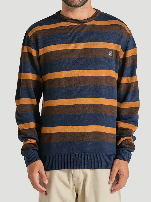 Tricot Listrado Azul Marinho Hurley Stripe P / Azul