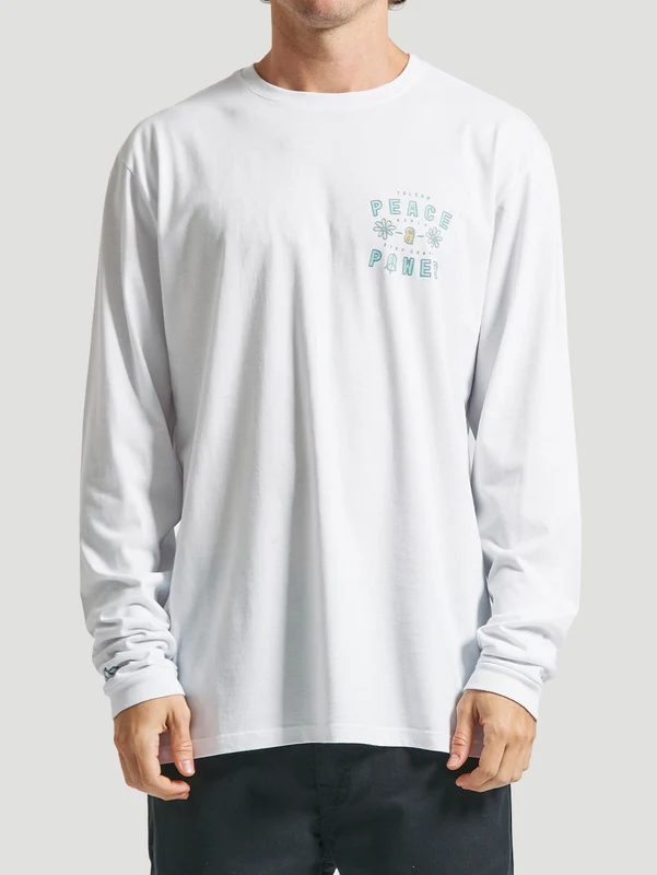 Camiseta Manga Longa Hurley Peace&Power Branca P / Branco