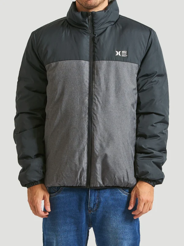 Jaqueta Puffer Pesada Preta Hurley Cruiser G / Preto