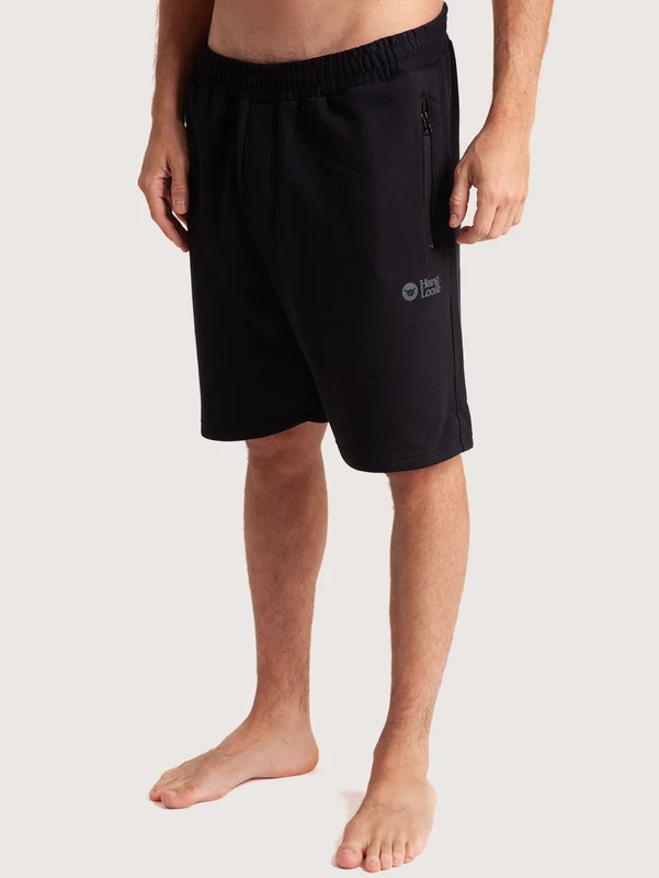 Bermuda Moletom Hang Loose Zip Preto G / PRETO