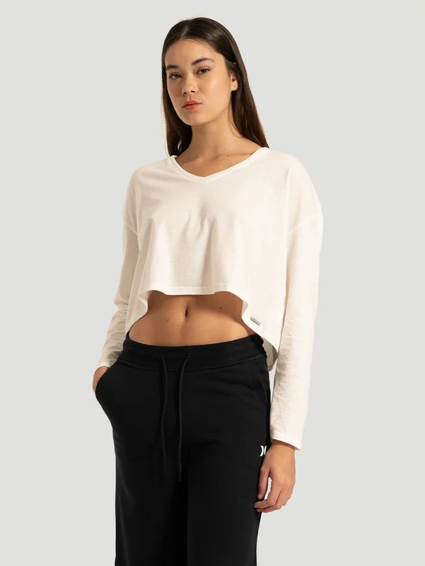 Blusa Manga Longa Hurley Lucy Off White P / Off White