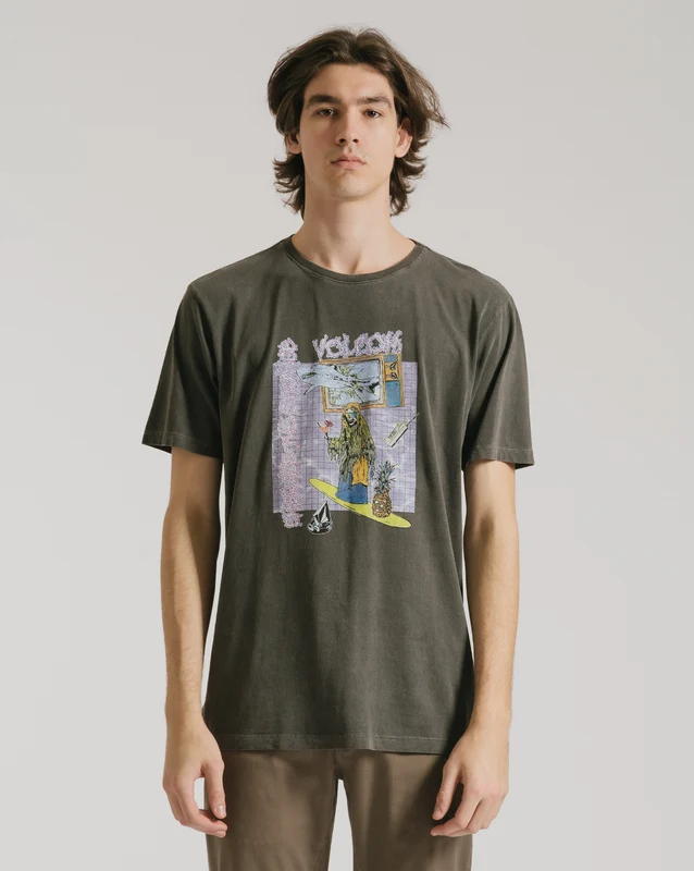 Camiseta Volcom French Surfer Preta G / Preto