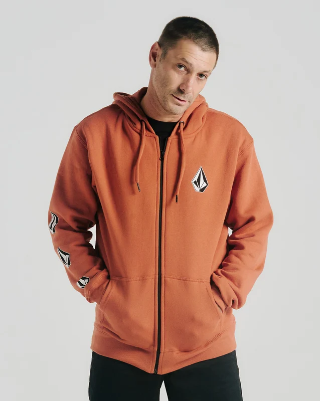 Moletom Volcom Canguru Iconic Stone Ferrugem P / Laranja