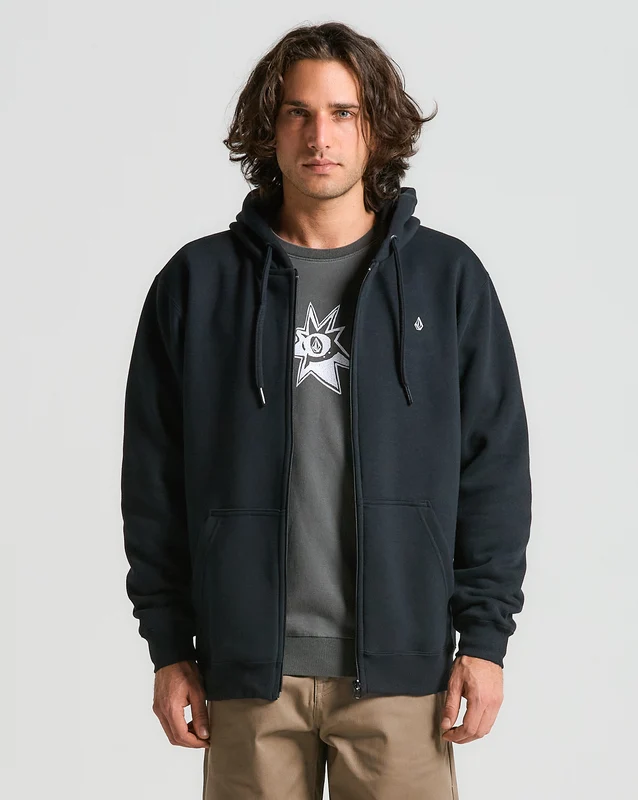 Moletom Volcom Canguru Single Stone Preto P / PRETO