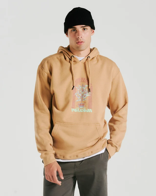 Moletom Volcom Canguru Earth Tripper II Caramelo GG / Bege