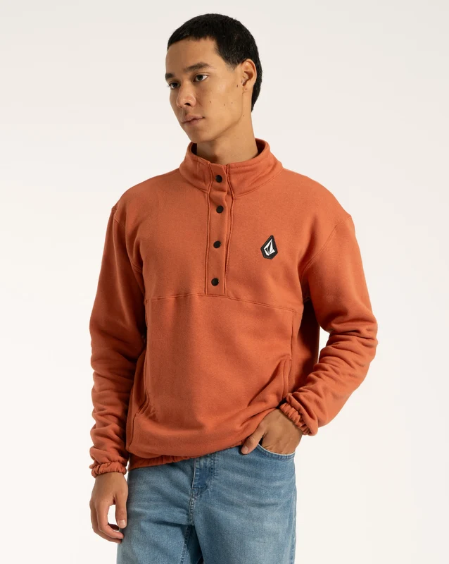 Moletom Volcom Careca Error 92 Ferrugem GG / Laranja