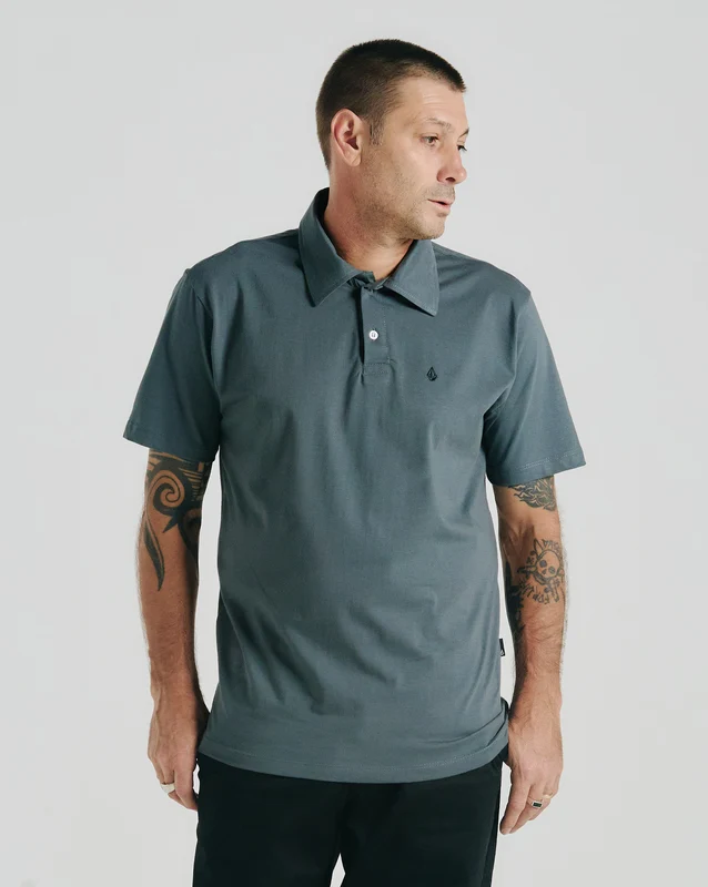 Polo Volcom Solid Stone Grafite P / Cinza