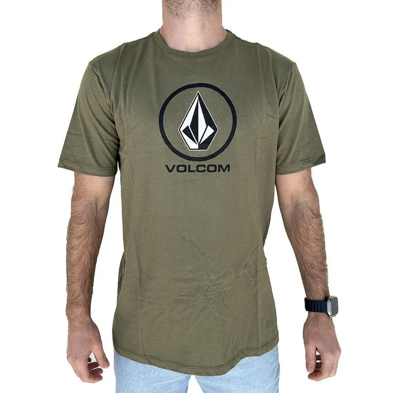 Camiseta Volcom Crisp Stone WT24 Masculina Verde Militar GG / verde