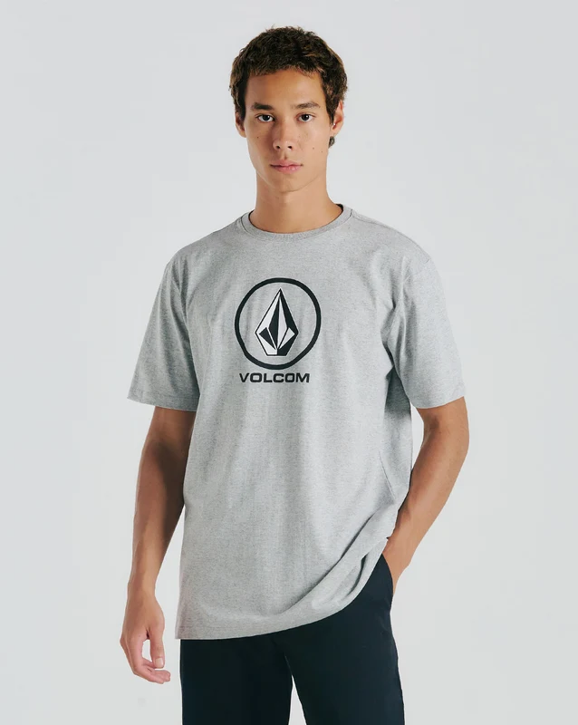 Camiseta Volcom Crisp Stone Cinza P / MESCLA CINZA