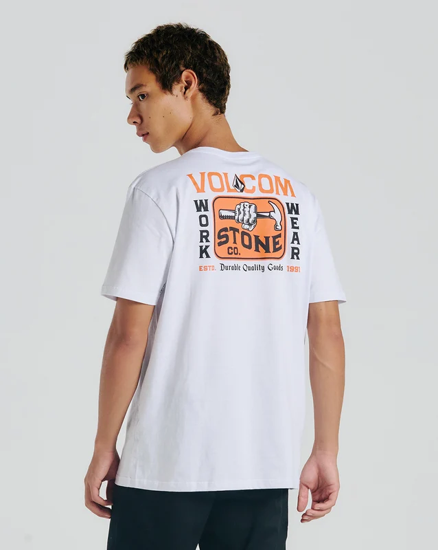 Camiseta Volcom Workwear Nailed Branca M / Branco