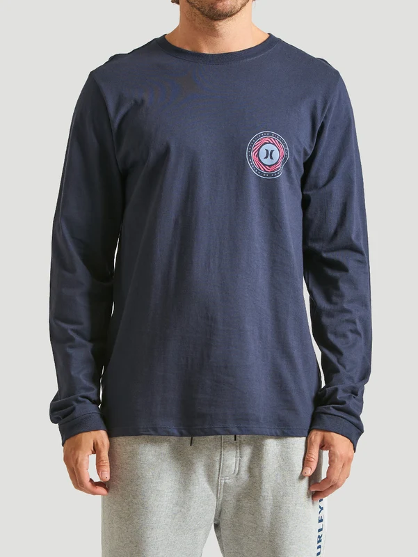 Camiseta Manga Longa Hurley Spiral Marinho GG / Azul Marinho