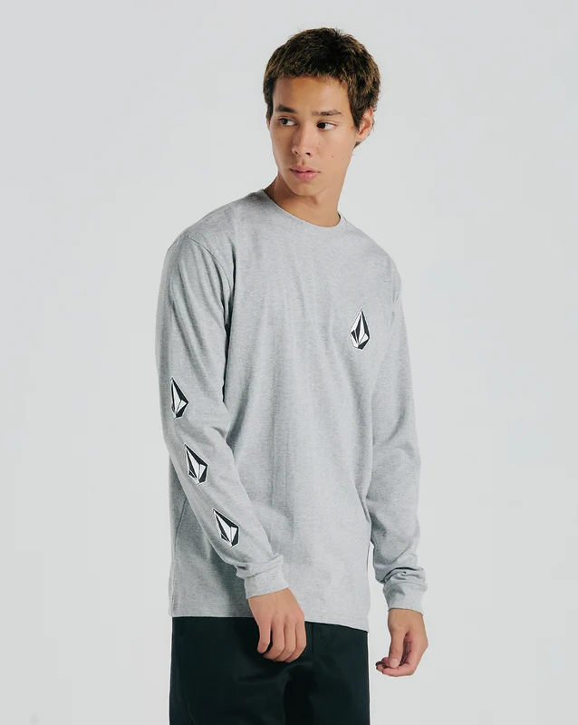 Camiseta Volcom Manga Longa Iconic Cinza P / Cinza