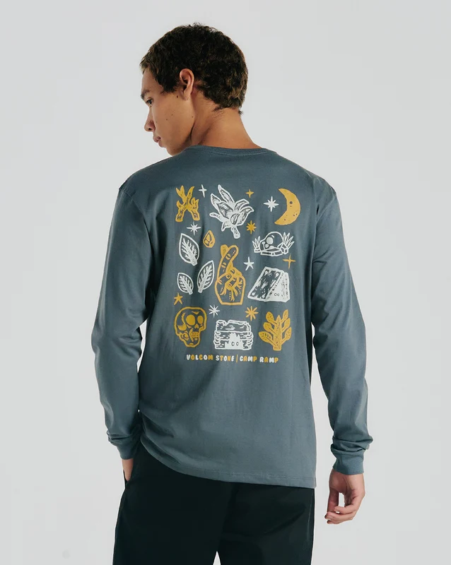 Camiseta Volcom Manga Longa V Ent Camp Ramp Grafite GG / Grafite