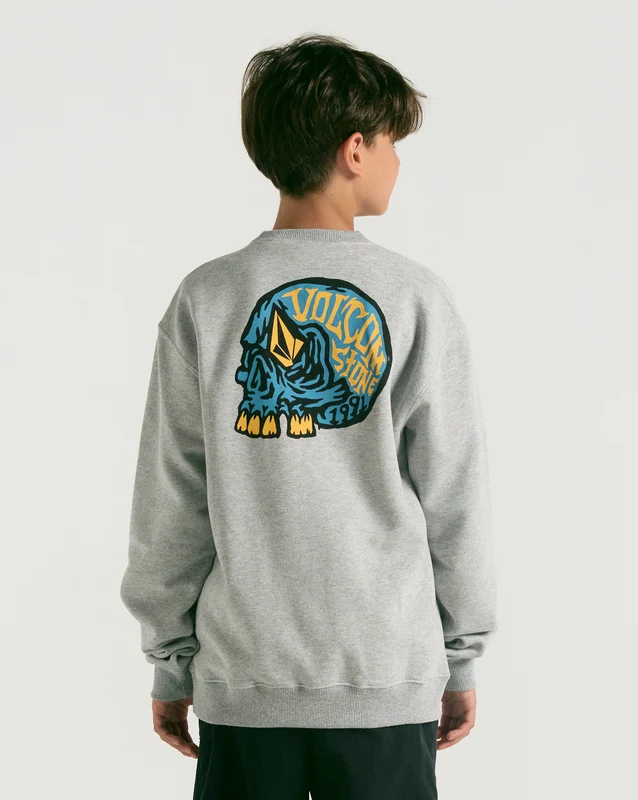 Moletom Volcom Careca Eye Colades Juvenil Cinza 14 / Cinza