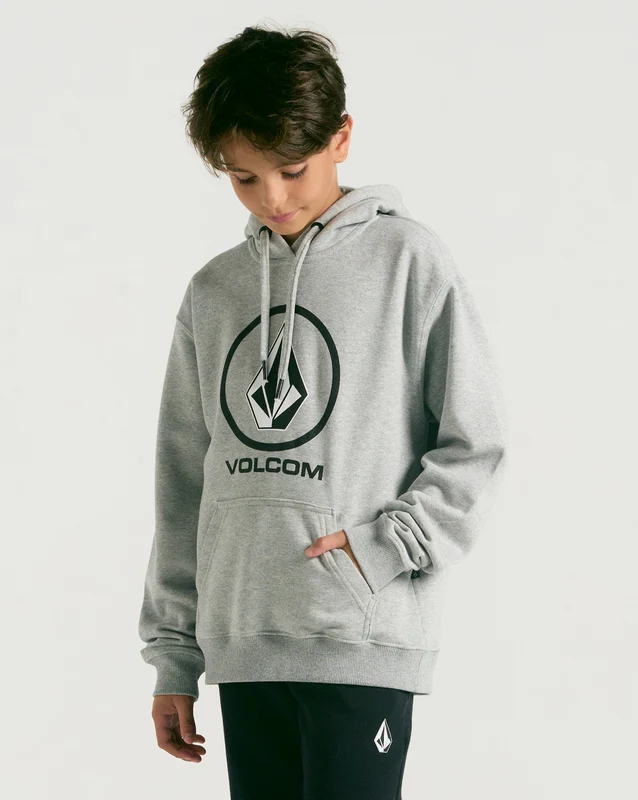 Moletom Volcom Canguru Crisp Stone Juvenil Cinza 08 / Cinza